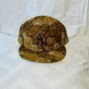 NY YANKEES- Brown Patterned Baseball Cap (size 7 7/8)